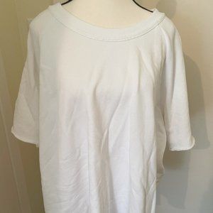 Eileen Fisher White Short Sleeve Sweatshirt 2X NWT